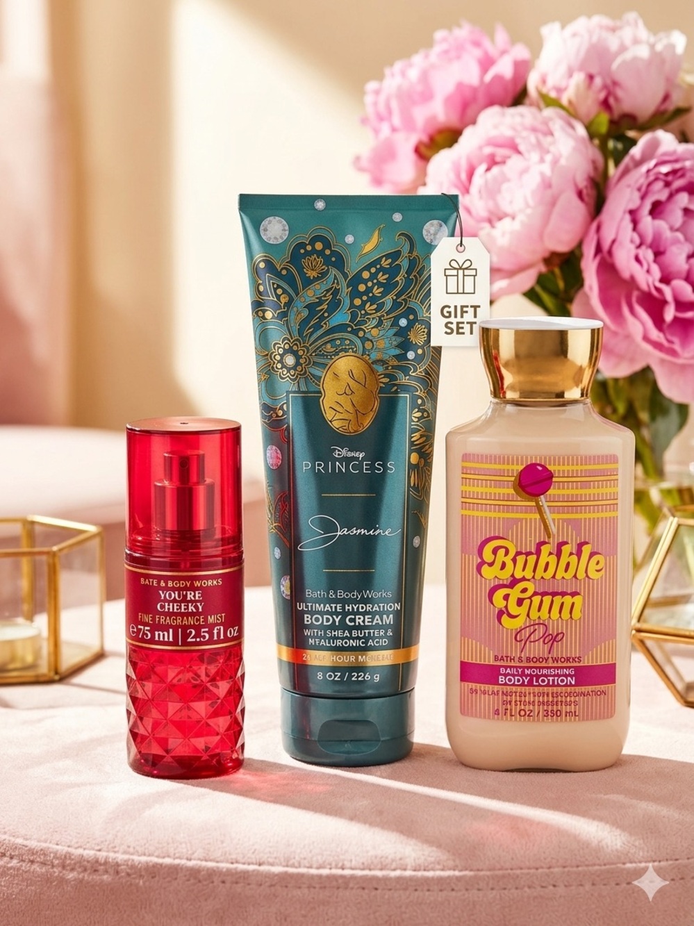 Bath & Body Works 3-pc Bundle. DisneyJasmine, Bubble Gum, You’re Cheeky